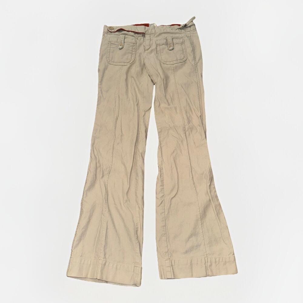 Anthropologie G1 Basic Goods Cuffed Crop Pants Drawstring Flap Pockets sz 6